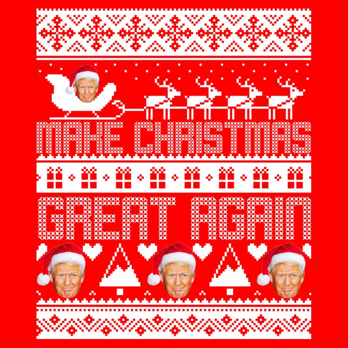 Donald Trump Make Christmas Great Again Ugly Christmas Women's V-Neck T-Shirt