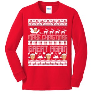 Donald Trump Make Christmas Great Again Ugly Christmas Kids Long Sleeve Shirt