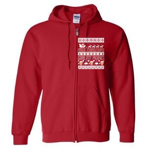 Donald Trump Make Christmas Great Again Ugly Christmas Full Zip Hoodie