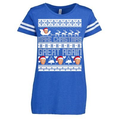 Donald Trump Make Christmas Great Again Ugly Christmas Enza Ladies Jersey Football T-Shirt