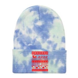 Donald Trump Make Christmas Great Again Ugly Christmas Tie Dye 12in Knit Beanie