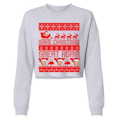 Donald Trump Make Christmas Great Again Ugly Christmas Cropped Pullover Crew