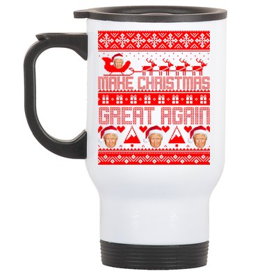 Donald Trump Make Christmas Great Again Ugly Christmas Stainless Steel Travel Mug