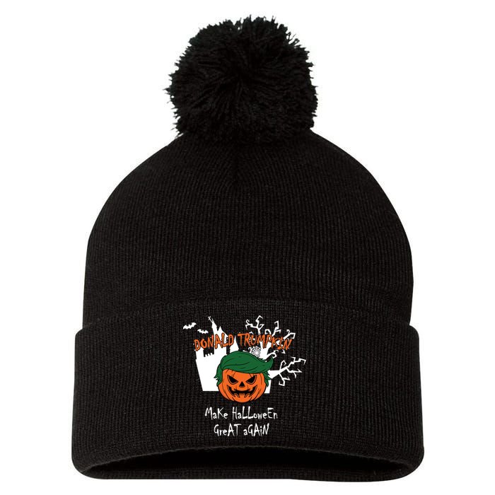 Donald Trump Make Halloween Great Again Pom Pom 12in Knit Beanie