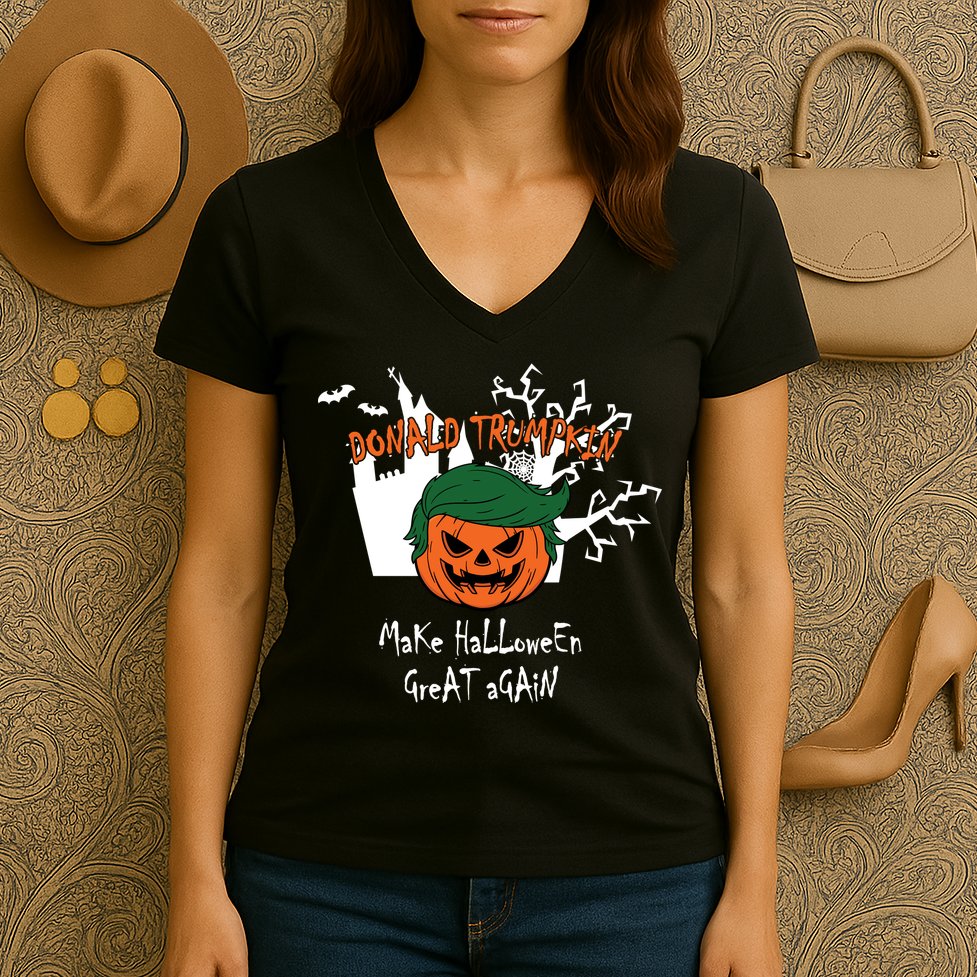 Donald Trump Make Halloween Great Again Women's V-Neck T-Shirt