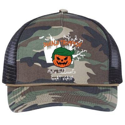 Donald Trump Make Halloween Great Again Retro Rope Trucker Hat Cap