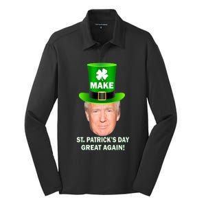 Donald Trump Make St. Patrick's Day Great Again Silk Touch Performance Long Sleeve Polo