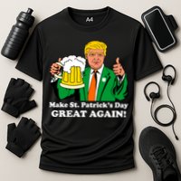 Donald Trump Make St. Patrick's Day Great Again Beer Drinking Cooling Performance Crew T-Shirt