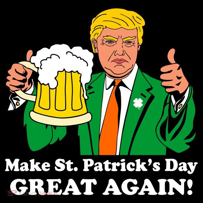 Donald Trump Make St. Patrick's Day Great Again Beer Drinking 7-Panel Snapback Hat