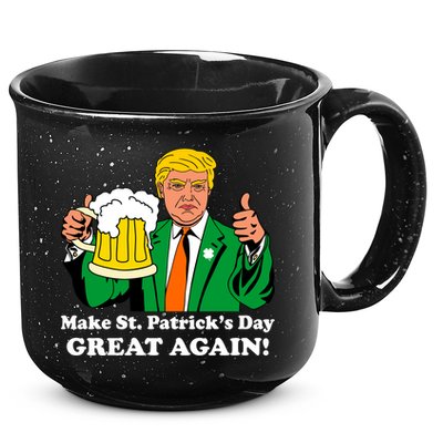 Donald Trump Make St. Patrick's Day Great Again Beer Drinking 15oz Campfire Ceramic Mug