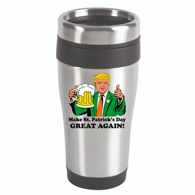 Donald Trump Make St. Patrick's Day Great Again Beer Drinking 16oz Travel Tumbler