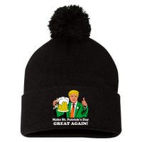 Donald Trump Make St. Patrick's Day Great Again Beer Drinking Pom Pom 12in Knit Beanie