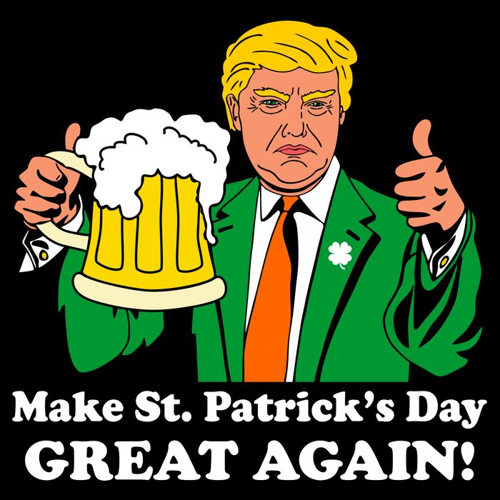 Donald Trump Make St. Patrick's Day Great Again Beer Drinking Pom Pom 12in Knit Beanie