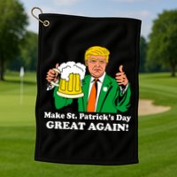 Donald Trump Make St. Patrick's Day Great Again Beer Drinking Golf Towel
