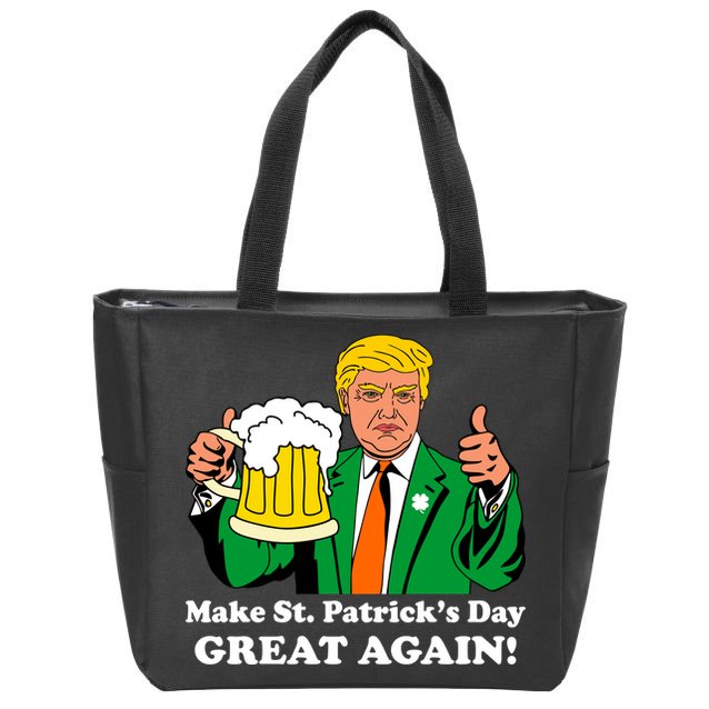 Donald Trump Make St. Patrick's Day Great Again Beer Drinking Zip Tote Bag