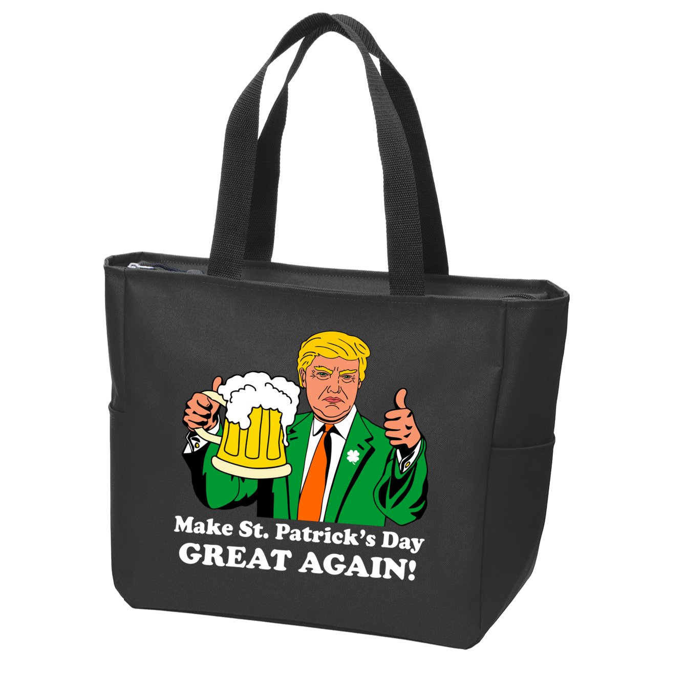 Donald Trump Make St. Patrick's Day Great Again Beer Drinking Zip Tote Bag