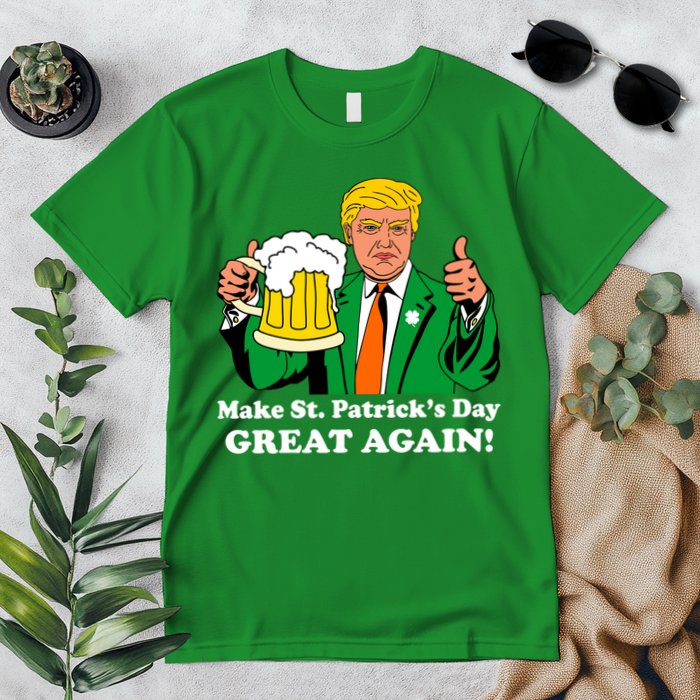 Donald Trump Make St. Patrick's Day Great Again Beer Drinking Premium T-Shirt
