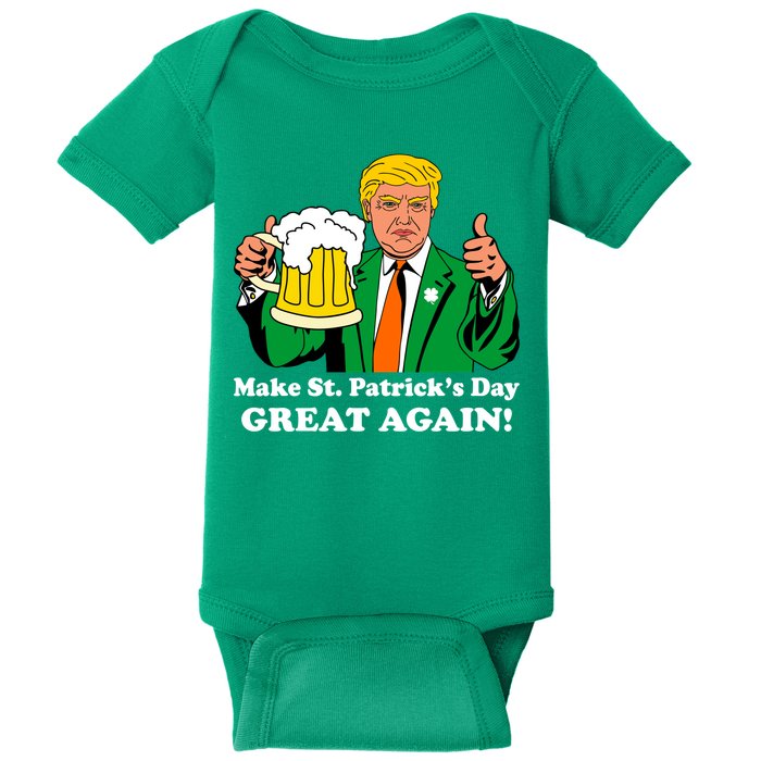 Donald Trump Make St. Patrick's Day Great Again Beer Drinking Baby Bodysuit