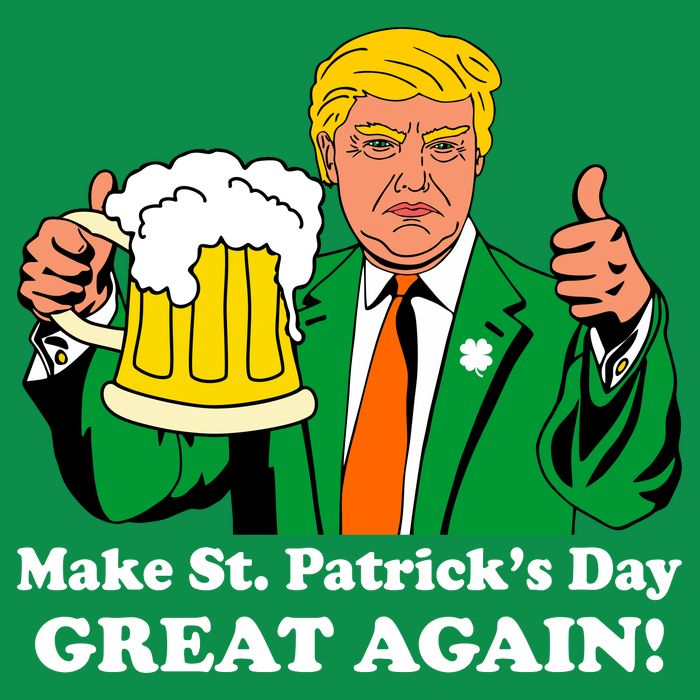 Donald Trump Make St. Patrick's Day Great Again Beer Drinking Women's V-Neck T-Shirt