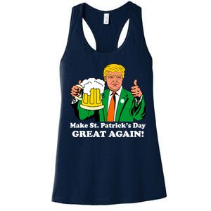 Donald Trump Make St. Patrick's Day Great Again Beer Drinking Women's Racerback Tank