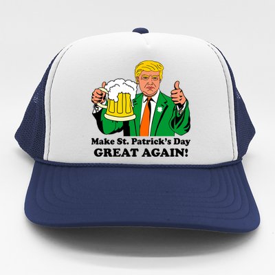 Donald Trump Make St. Patrick's Day Great Again Beer Drinking Trucker Hat