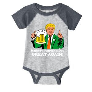 Donald Trump Make St. Patrick's Day Great Again Beer Drinking Infant Baby Jersey Bodysuit