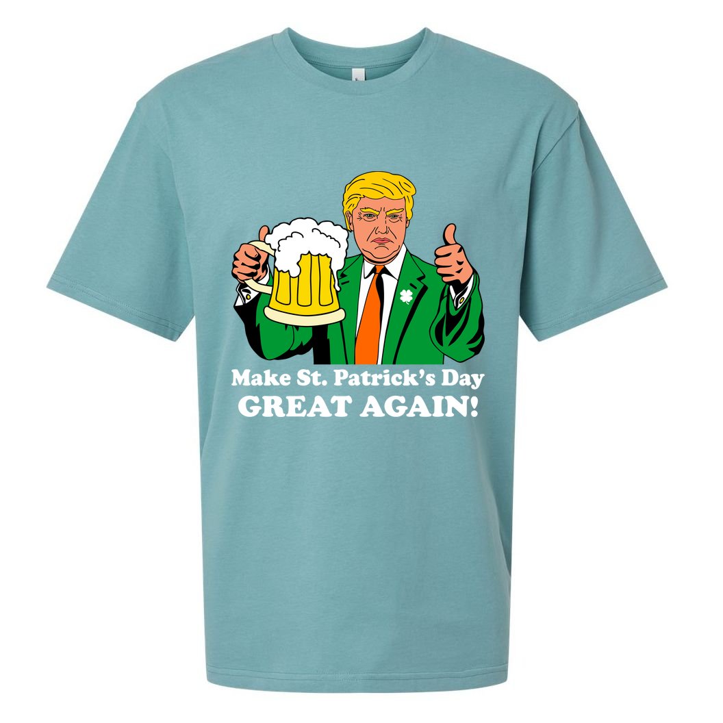 Donald Trump Make St. Patrick's Day Great Again Beer Drinking Sueded Cloud Jersey T-Shirt