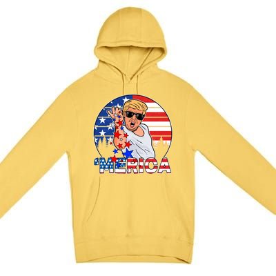 Donald Trump Merica Salt Bae Premium Pullover Hoodie