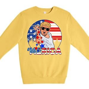 Donald Trump Merica Salt Bae Premium Crewneck Sweatshirt