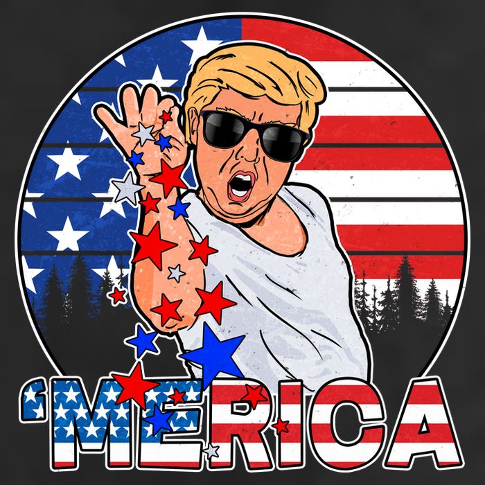 Donald Trump Merica Salt Bae 7 Panel Mesh Trucker Snapback Hat