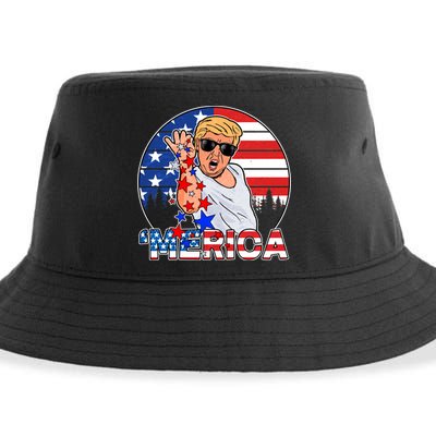 Donald Trump Merica Salt Bae Sustainable Bucket Hat