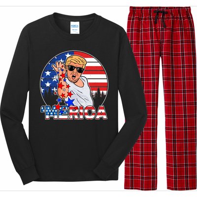 Donald Trump Merica Salt Bae Long Sleeve Pajama Set