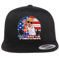 Donald Trump Merica Salt Bae Flat Bill Trucker Hat