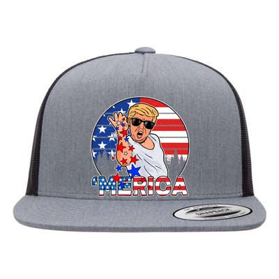 Donald Trump Merica Salt Bae Flat Bill Trucker Hat