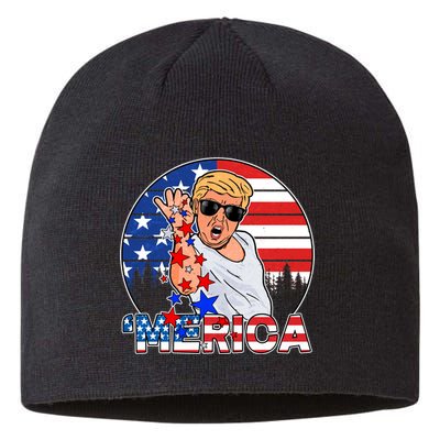 Donald Trump Merica Salt Bae Sustainable Beanie