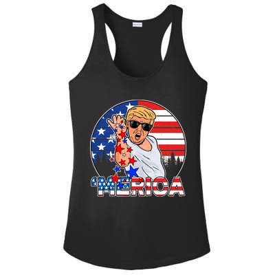 Donald Trump Merica Salt Bae Ladies PosiCharge Competitor Racerback Tank