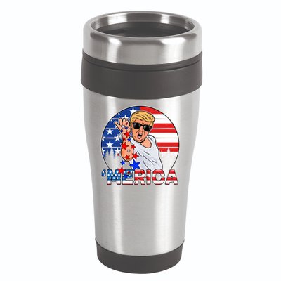 Donald Trump Merica Salt Bae 16oz Travel Tumbler