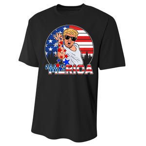 Donald Trump Merica Salt Bae Performance Sprint T-Shirt