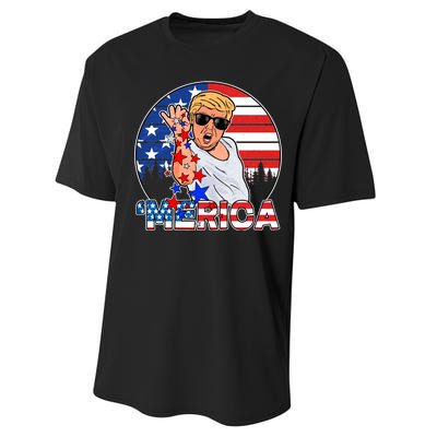 Donald Trump Merica Salt Bae Performance Sprint T-Shirt