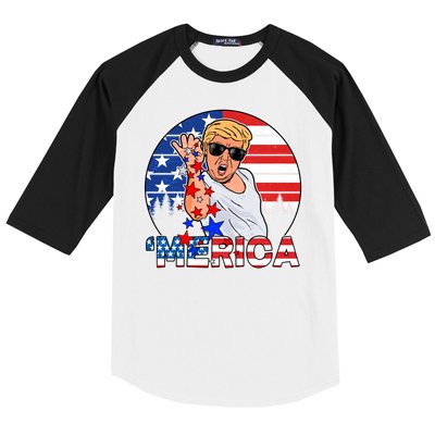 Donald Trump Merica Salt Bae Baseball Sleeve Shirt