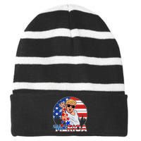 Donald Trump Merica Salt Bae Striped Beanie with Solid Band