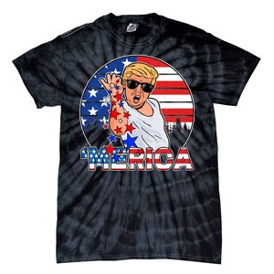 Donald Trump Merica Salt Bae Tie-Dye T-Shirt