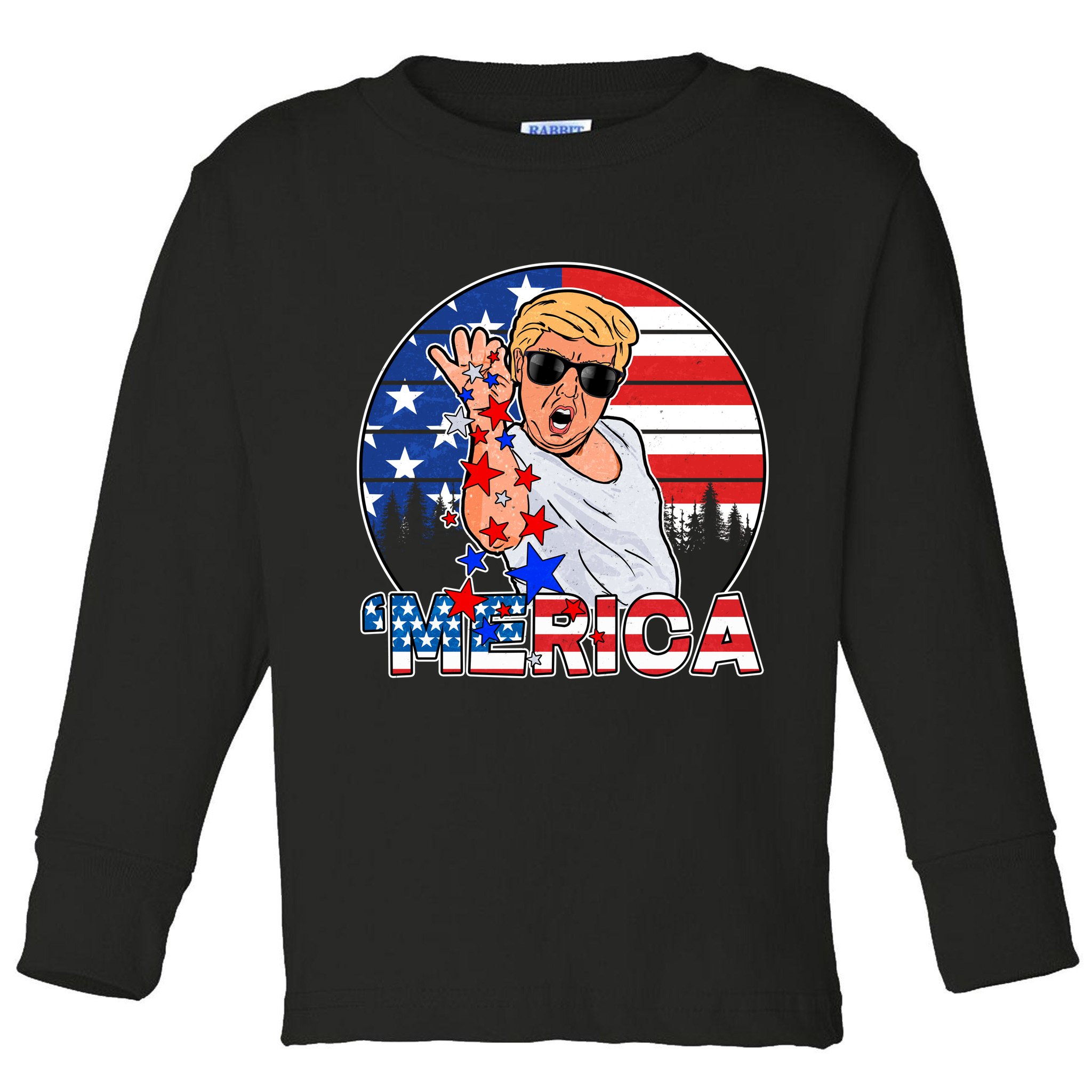 Donald Trump Merica Salt Bae Toddler Long Sleeve Shirt