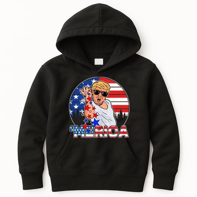 Donald Trump Merica Salt Bae Kids Hoodie