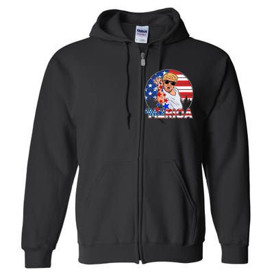 Donald Trump Merica Salt Bae Full Zip Hoodie