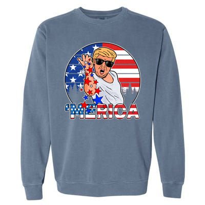 Donald Trump Merica Salt Bae Garment-Dyed Sweatshirt