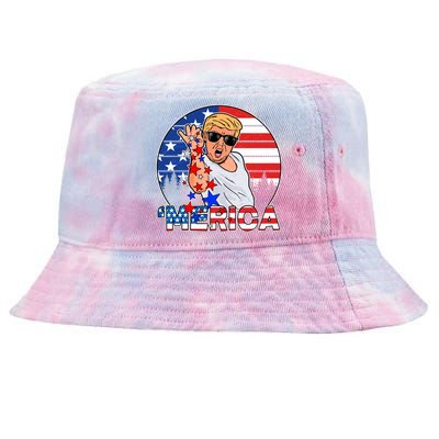 Donald Trump Merica Salt Bae Tie-Dyed Bucket Hat