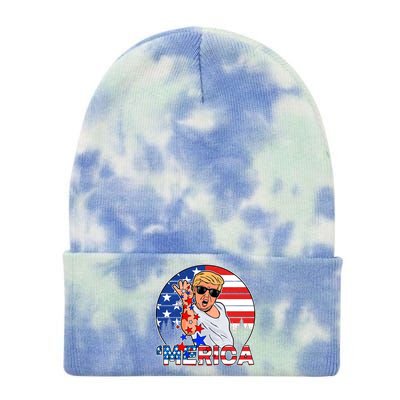 Donald Trump Merica Salt Bae Tie Dye 12in Knit Beanie