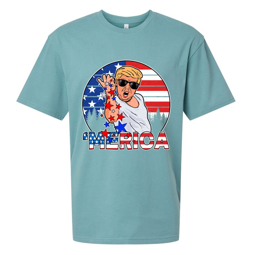 Donald Trump Merica Salt Bae Sueded Cloud Jersey T-Shirt