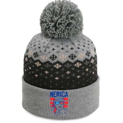 Donald Trump Merica USA Flag America The Baniff Cuffed Pom Beanie